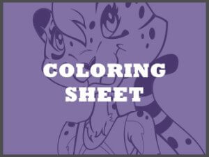 Graphic which reads "coloring sheet"