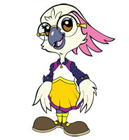 Illustration of Kids Crew character Olive the bird